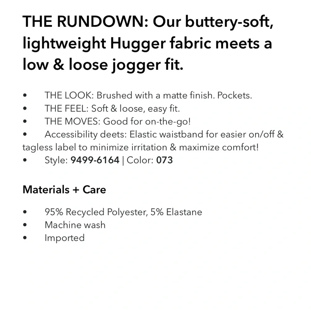 NWT OFFLINE by aerie “The Hugger” Go with the Flow baggy jogger size S, black. - Picture 6 of 7